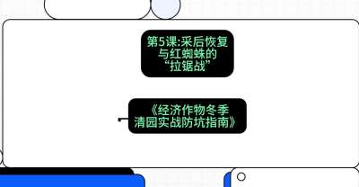 第5节：【柑橘清园】采后恢复与红蜘蛛的&ldquo;拉锯战&rdquo;，课程：《经济作物冬季清园&middot;实战防坑指南》#识农AI